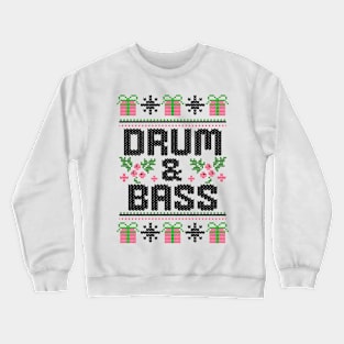 DRUM AND BASS  - Ugly Xmas Sweater (Black) Crewneck Sweatshirt